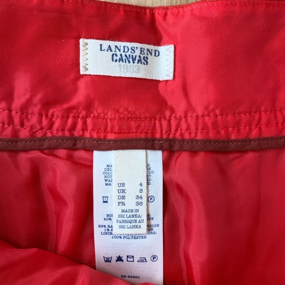 Land’s End Canvas Red Pleated Skirt - Picture 3 of 4
